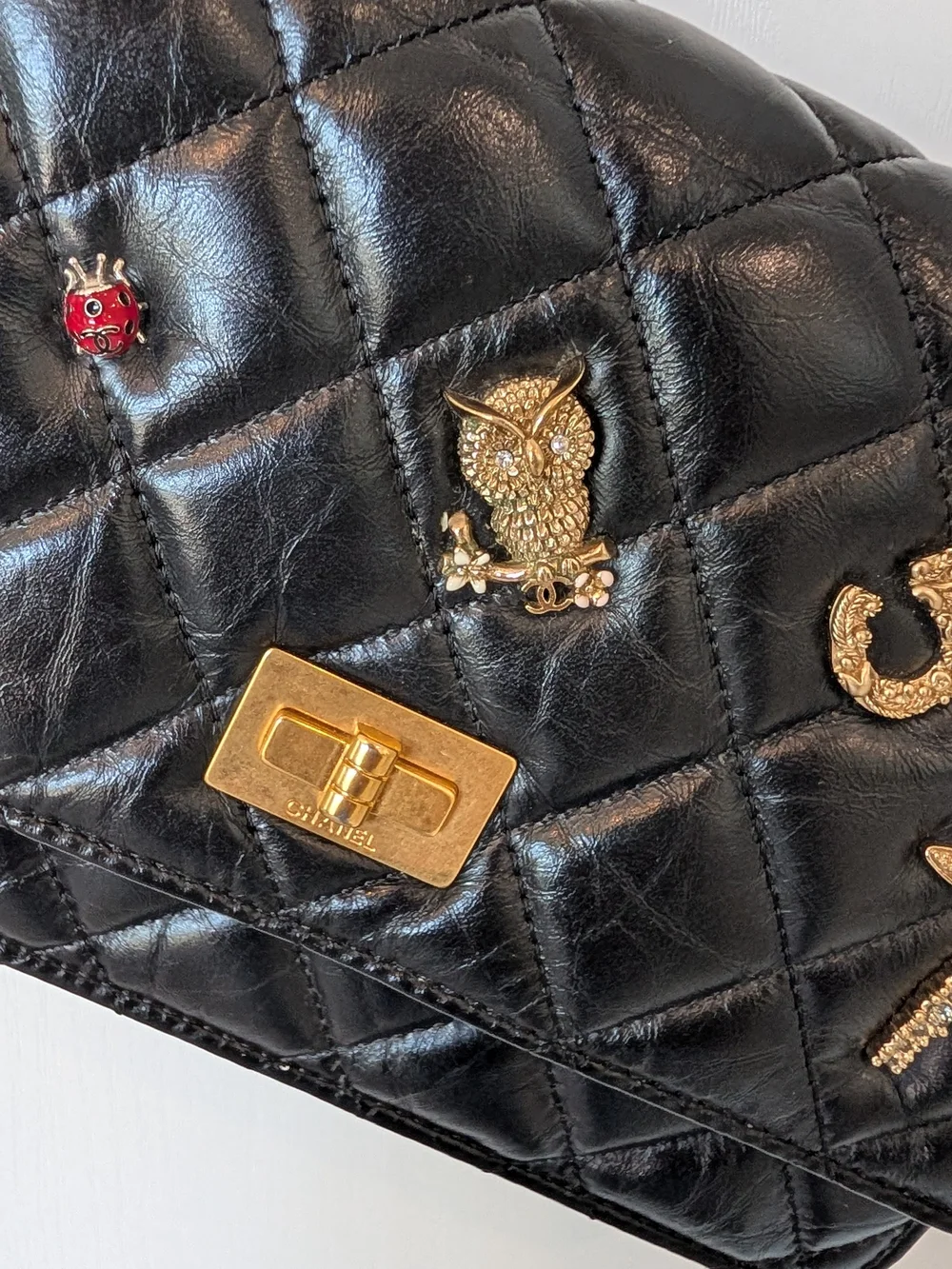 Chanel Aged Calfskin Lucky Charms 2.55 Reissue WOC - Picture 5 of 15